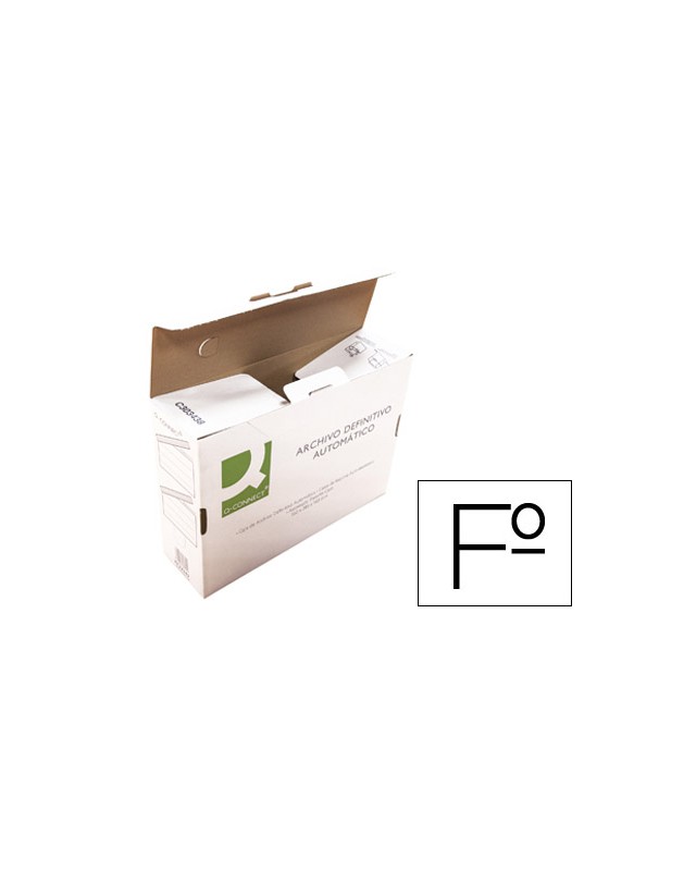 Caja archivo definitivo q-connect folio carton reciclado cierre con lengueta 255x360x100 mm