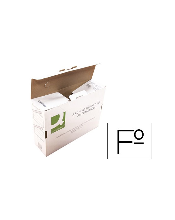 Caja archivo definitivo q-connect folio carton reciclado cierre con lengueta 255x360x100 mm