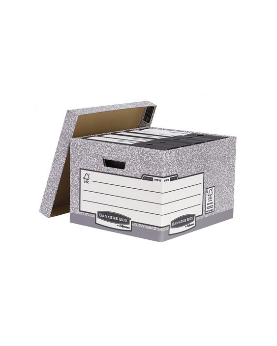 Cajon fellowes carton reciclado para almacenamiento de archivo capacidad 4 cajas de archivo tamaño folio