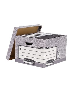 Cajon fellowes carton reciclado para almacenamiento de archivo capacidad 4 cajas de archivo tamaño folio