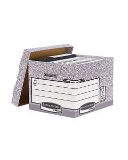 Cajon fellowes carton reciclado para almacenamiento de archivo capacidad 4 cajas de archivo tamaño din a4
