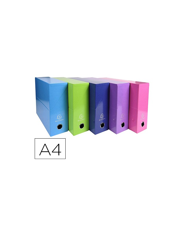 Caja transferencia exacompta iderama din a4 lomo 90 mm colores surtidos