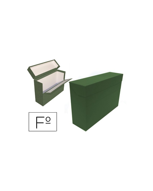 Caja transferencia mariola folio doble carton forrado geltex lomo 20 cm color verde