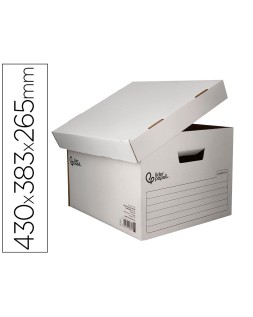 Cajon contenedor liderpapel carton automatico para 4 cajasarchivo definitivo folio / 5 archivadores a-z 430x383x265mm