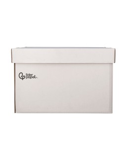 Cajon contenedor liderpapel carton automatico para 4 cajasarchivo definitivo folio / 5 archivadores a-z 430x383x265mm