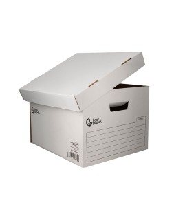Cajon contenedor liderpapel carton automatico para 4 cajasarchivo definitivo folio / 5 archivadores a-z 430x383x265mm