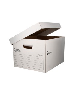 Cajon contenedor liderpapel carton automatico para 4 cajasarchivo definitivo folio / 5 archivadores a-z 430x383x265mm