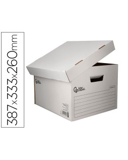 Cajon contenedor liderpapel carton automatico para 3 cajasarchivo definitivo folio / 4 archivadores a-z 387x333x260mm