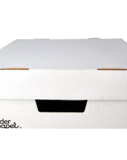 Cajon contenedor liderpapel carton automatico para 3 cajasarchivo definitivo folio / 4 archivadores a-z 387x333x260mm