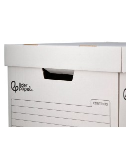 Cajon contenedor liderpapel carton automatico para 3 cajasarchivo definitivo folio / 4 archivadores a-z 387x333x260mm