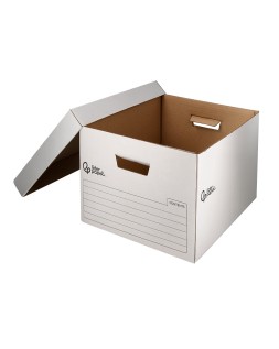 Cajon contenedor liderpapel carton automatico para 3 cajasarchivo definitivo folio / 4 archivadores a-z 387x333x260mm