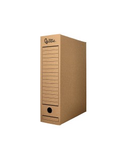 Caja archivo definitivo liderpapel folio carton reciclado 325g/m2 lomo 100 mm kraft 365x100x251 mm