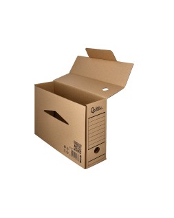 Caja archivo definitivo liderpapel folio carton reciclado 325g/m2 lomo 100 mm kraft 365x100x251 mm