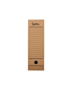 Caja archivo definitivo liderpapel folio prolongado carton reciclado 325g/m2 lomo 116 mm kraft 388x116x275 mm