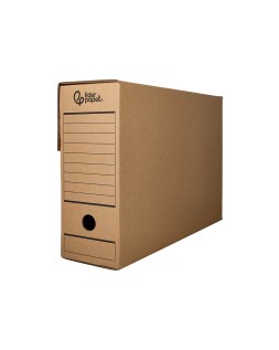 Caja archivo definitivo liderpapel folio prolongado carton reciclado 325g/m2 lomo 116 mm kraft 388x116x275 mm