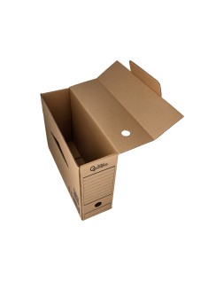 Caja archivo definitivo liderpapel folio prolongado carton reciclado 325g/m2 lomo 116 mm kraft 388x116x275 mm