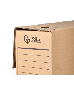 Caja archivo definitivo liderpapel folio prolongado carton reciclado 325g/m2 lomo 116 mm kraft 388x116x275 mm