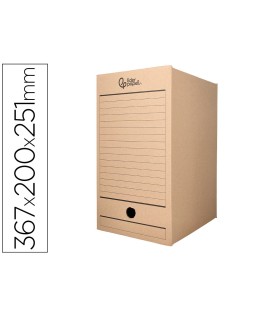Caja archivo definitivo liderpapel folio doble ancho carton reciclado 400g/m2 lomo 200 mm kraft 367x200x251 mm