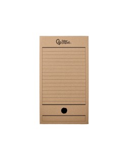 Caja archivo definitivo liderpapel folio doble ancho carton reciclado 400g/m2 lomo 200 mm kraft 367x200x251 mm