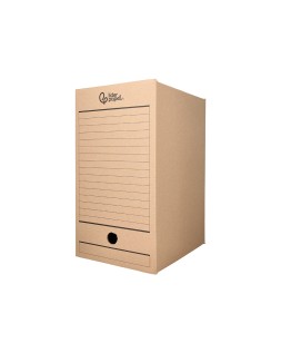 Caja archivo definitivo liderpapel folio doble ancho carton reciclado 400g/m2 lomo 200 mm kraft 367x200x251 mm