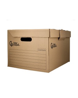 Cajon contenedor liderpapel carton manual para 5 cajas archivo definitivo folio / 6 archivadores a-z 540x410x300mm