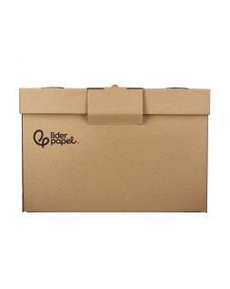 Cajon contenedor liderpapel carton manual para 5 cajas archivo definitivo folio / 6 archivadores a-z 540x410x300mm