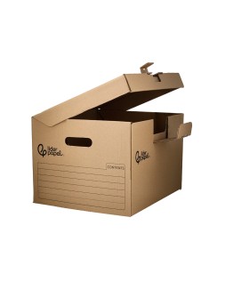 Cajon contenedor liderpapel carton manual para 5 cajas archivo definitivo folio / 6 archivadores a-z 540x410x300mm