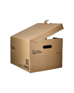 Cajon contenedor liderpapel carton manual para 5 cajas archivo definitivo folio / 6 archivadores a-z 540x410x300mm