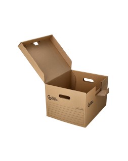 Cajon contenedor liderpapel carton manual para 5 cajas archivo definitivo folio / 6 archivadores a-z 540x410x300mm