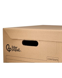Cajon contenedor liderpapel carton manual para 3 cajas archivo definitivo folio / 3 archivadores a-z 387x333x260mm