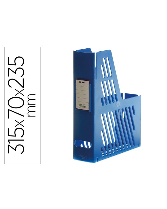 Revistero boxer archivo 2000 cajentin con tarjetero identificador azul 240x75x315 mm