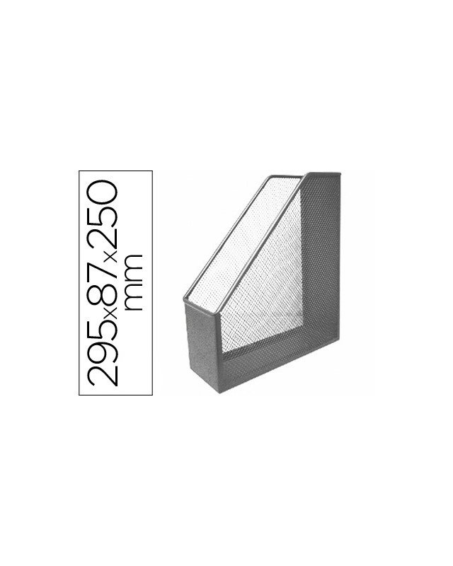 Revistero metalico q-connect rejilla gxa29 gris 87x295x250 mm