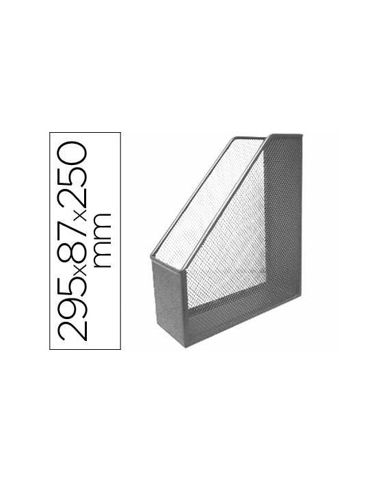 Revistero metalico q-connect rejilla gxa29 gris 87x295x250 mm