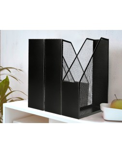 Revistero metalico q-connect rejilla negro 79x289x250 mm