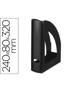 Revistero plastico q-connect negro opaco 100% reciclado