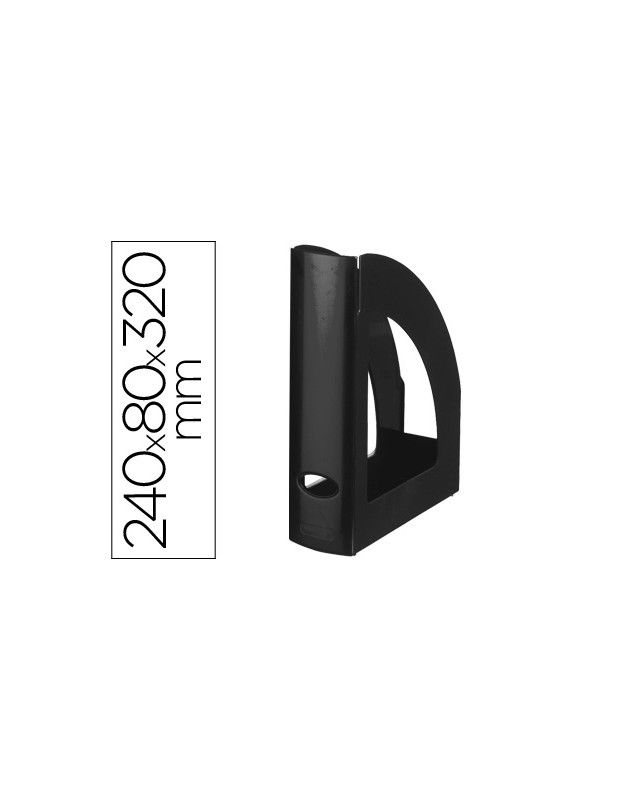 Revistero plastico q-connect negro opaco 100% reciclado