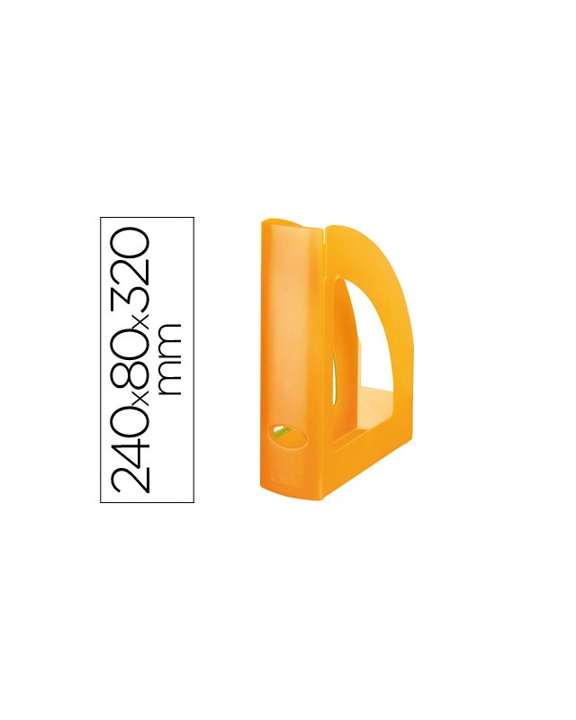 Revistero plastico q-connect naranja translucido