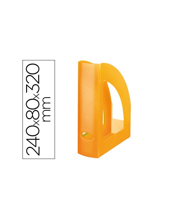 Revistero plastico q-connect naranja translucido