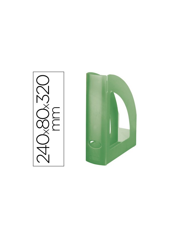 Revistero plastico q-connect verde translucido