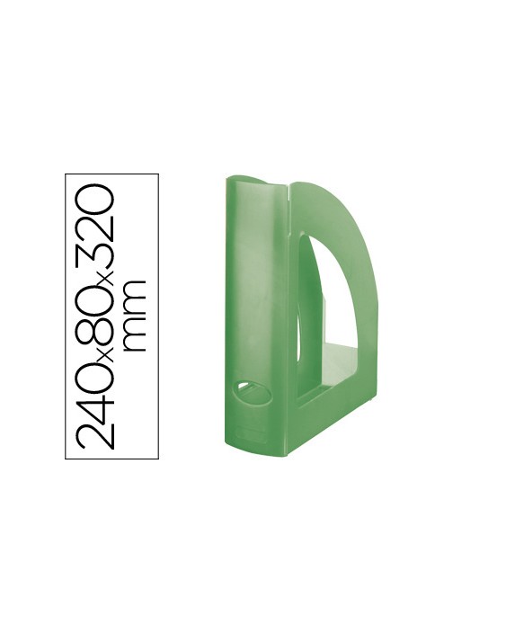 Revistero plastico q-connect verde translucido