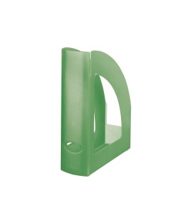 Revistero plastico q-connect verde translucido