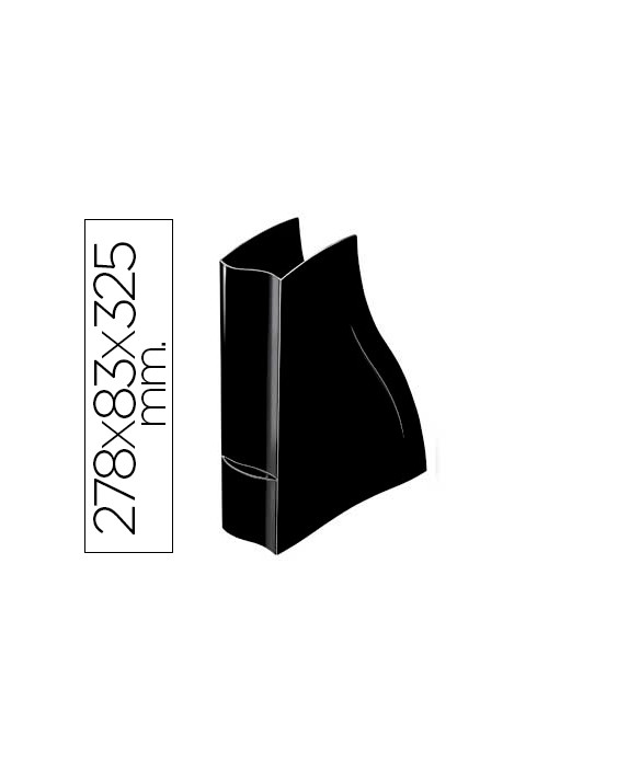 Revistero cep ellypse greenspirit plastico negro 278 x 83 x 325 mm