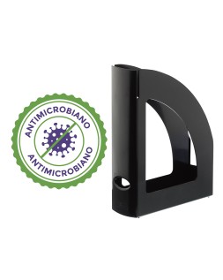 Revistero archivo 2000 antimicrobiano sanitized poliestireno lomo 80 mm negro 250x80x320 mm