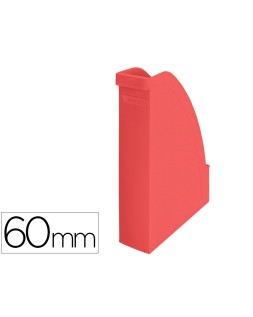Revistero leitz recycle plastico lomo 60 mm rojo 78x308x278 mm