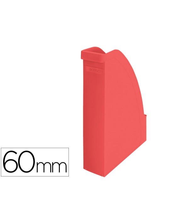 Revistero leitz recycle plastico lomo 60 mm rojo 78x308x278 mm