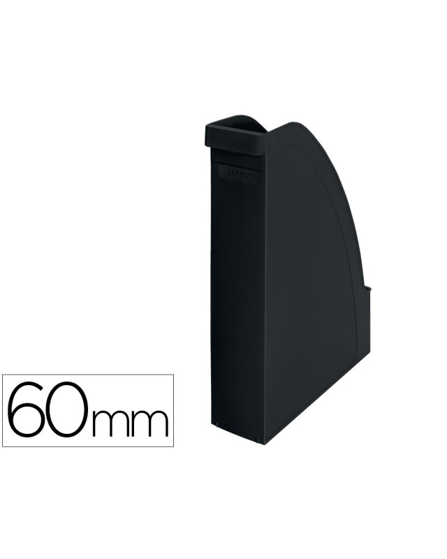 Revistero leitz recycle plastico lomo 60 mm negro 78x308x278 mm