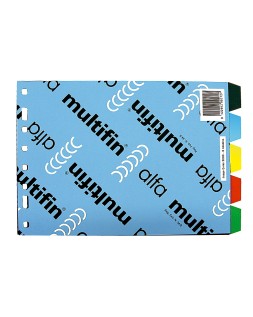 Separador multifin 3003 plastico cuarto apaisado 5 pestañas 215x155 mm