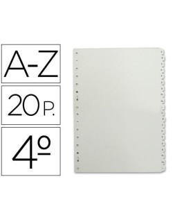Separador alfabetico multifin 3002 plastico cuarto natural 20 pestañas 155x215 mm