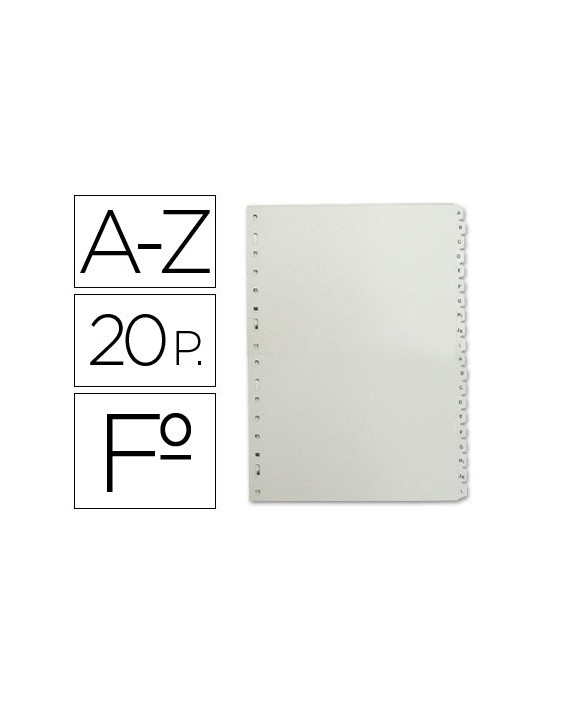 Separador alfabetico multifin 3005 plastico folio natural 20 pestañas 215x310 mm