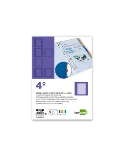 Separador liderpapel plastico juego de 5 separadores cuarto 11 taladros